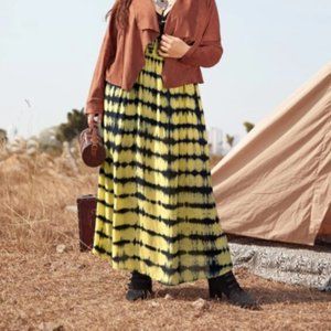 Long, flowy tie dye skirt